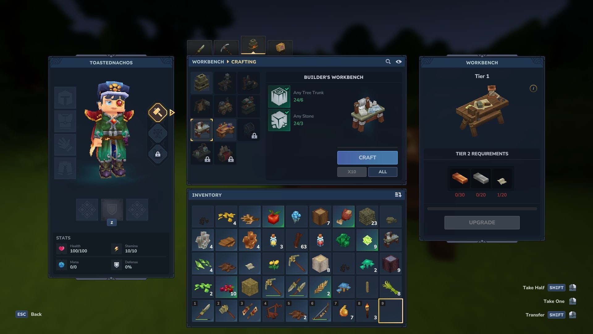 Use the Workbench to craft the Builder's Workbench (Image via Sportskeeda Gaming || Hypixel Studios)