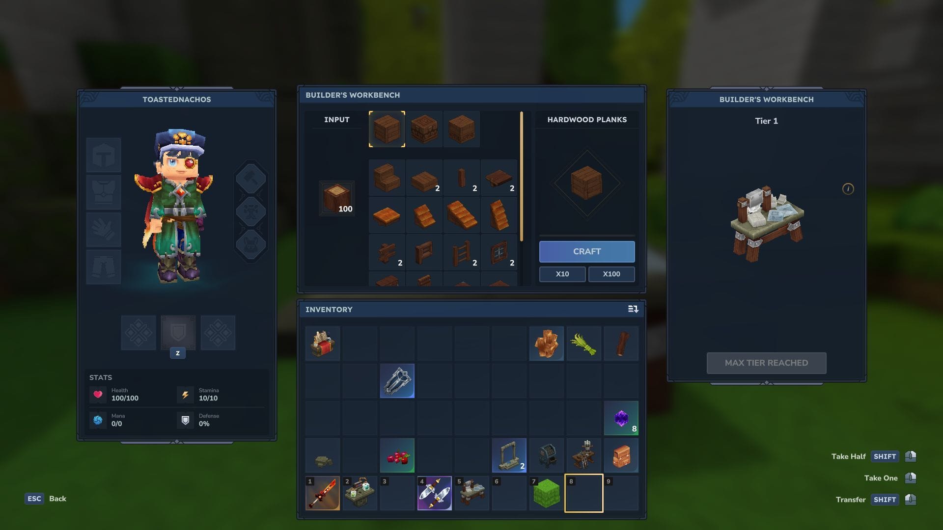 Use the Builder's Workbench to craft different items and structures in Hytale (Image via Sportskeeda Gaming || Hypixel Studios)